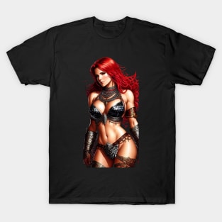 Red Sonja Warrior Illustration T-Shirt